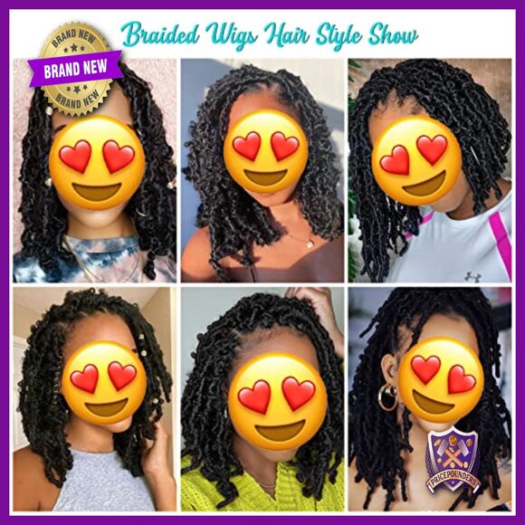 Knotless Box Braid Wig 14 Inches Full Lace Synthetic Glueless Cap main image 4